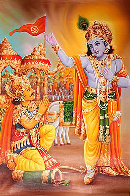 Krishna Delivering Gita Sermon