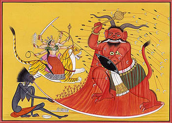 Durga Killing Demon Rakta-bija