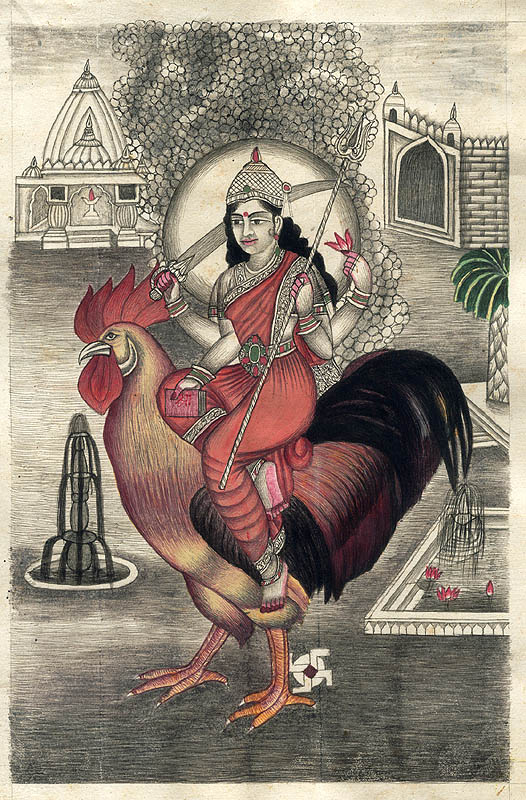 Bahucharji Devi Who Rides a Cock Goddess Worshipped by Eunuchs 