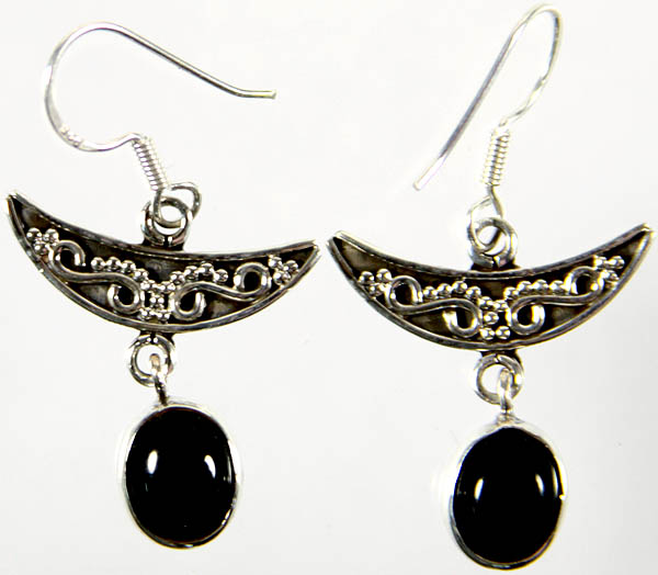 Black Onyx Earrings on Dangling Black Onyx Earrings