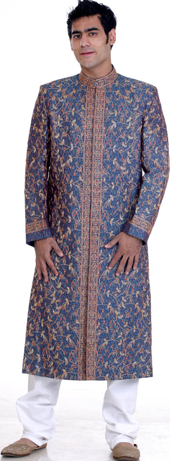 Wedding Sherwani with AllOver MultiColor Embroidery