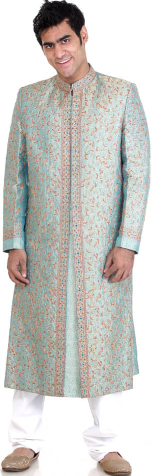 Wedding Sherwani with AllOver MultiColor Embroidery