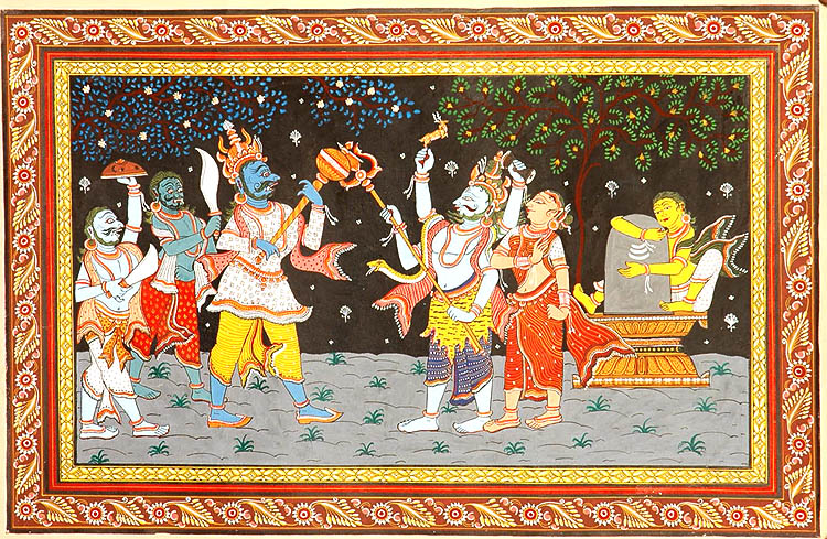 Shiva as Kalantaka Saves Rishi Markandeya