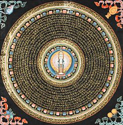 Mandala of Thousand Armed Avalokiteshvara with Syllable Mantra