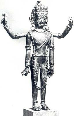 Shiva, the Supreme Beggar (Bhikshatanamurti) Malla Dynasty, Nepal. 16th century Copper (Height 9
