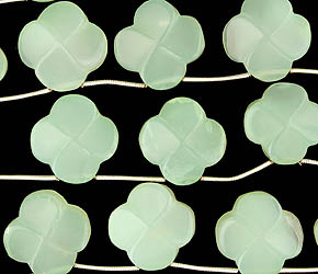 Carved Green Chalcedony Flowers