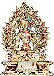 Enthroned Goddess White Tara